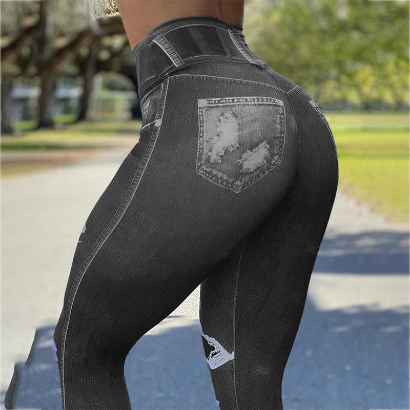 High Waist Denim Leggings