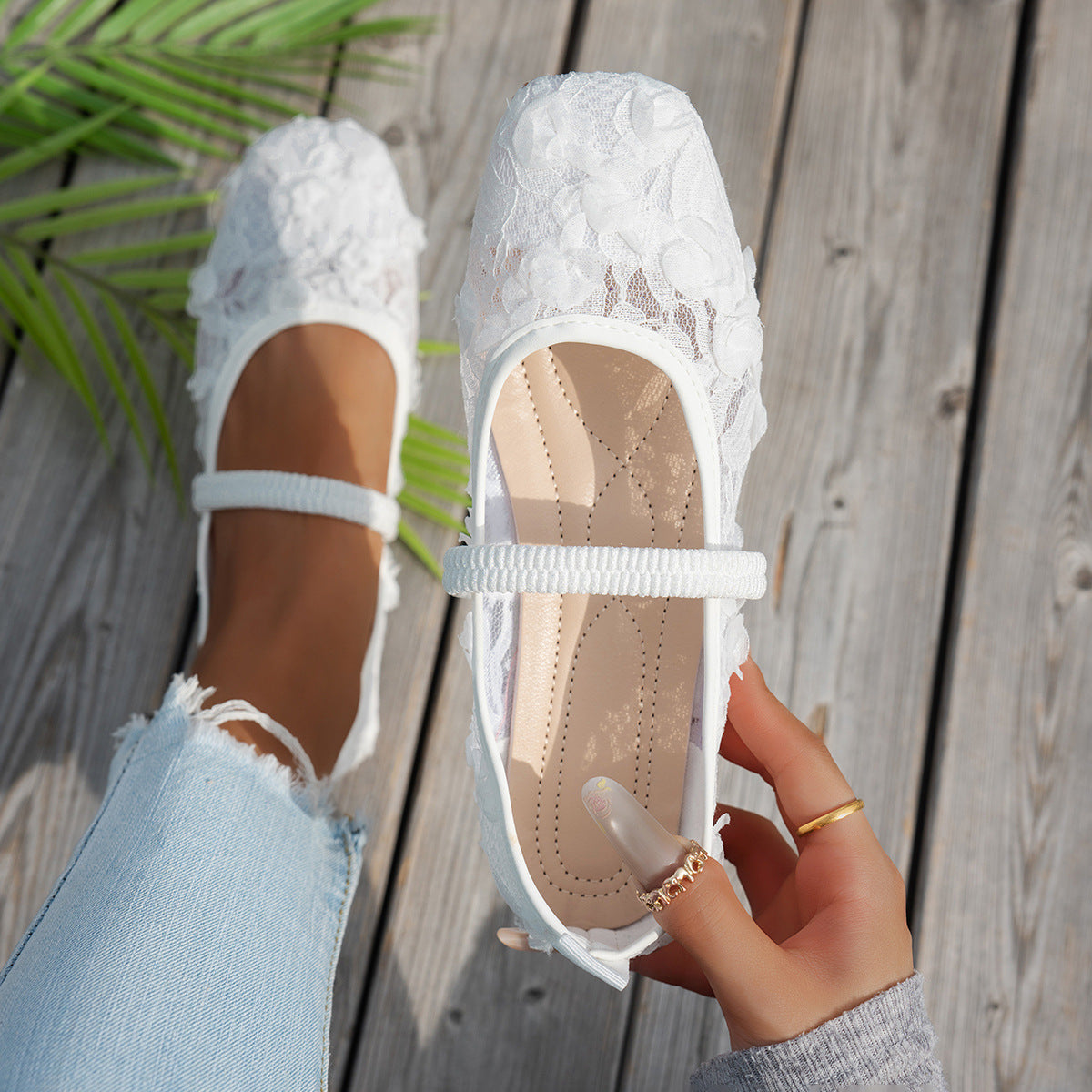 Womens Casual European And American-style Square-toe Flats