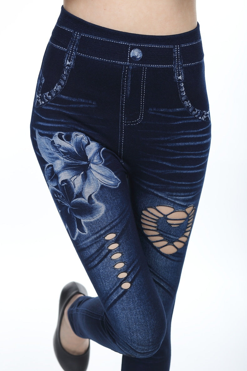 Cotton Denim Leggings