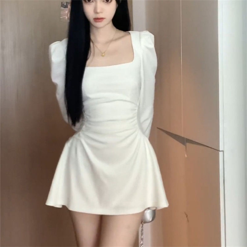 Elegant And Sexy Square-neck Dress For Women
