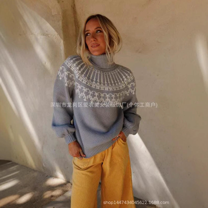 Thicken Christmas Long-Sleeve Knit Sweater Fashionable Womens Pullover