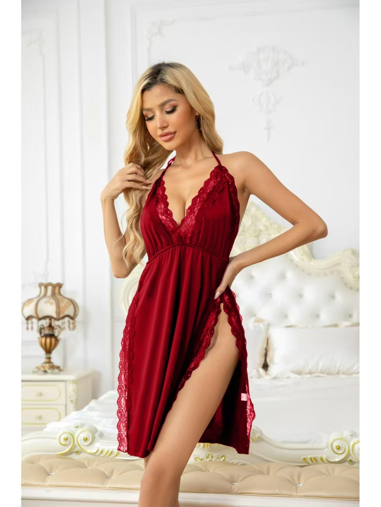 Sexy Plus Size Backless Nightdress Sexy Lace