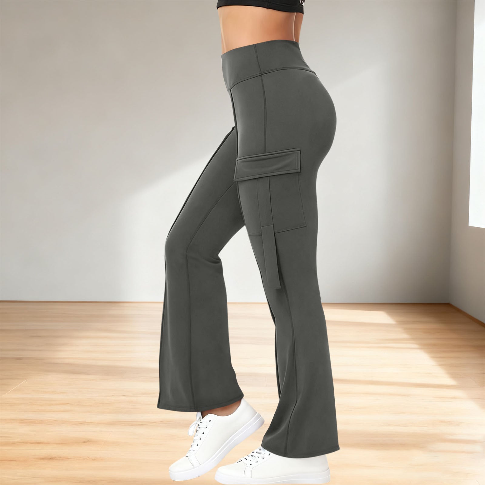 Womens Fashion Solid-Color High-Waisted Yoga Pants