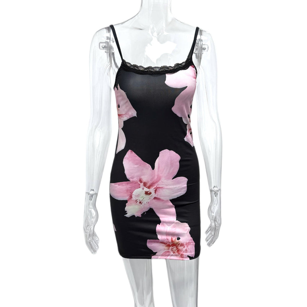 Women's Fashion Printed Sexy Sling Dress