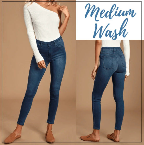 Seamless stretch-leg jeans