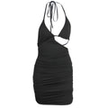 New Halter-neck Slip Dress With An Asymmetrical Design A Sleek Solid-color Bodycon Dress