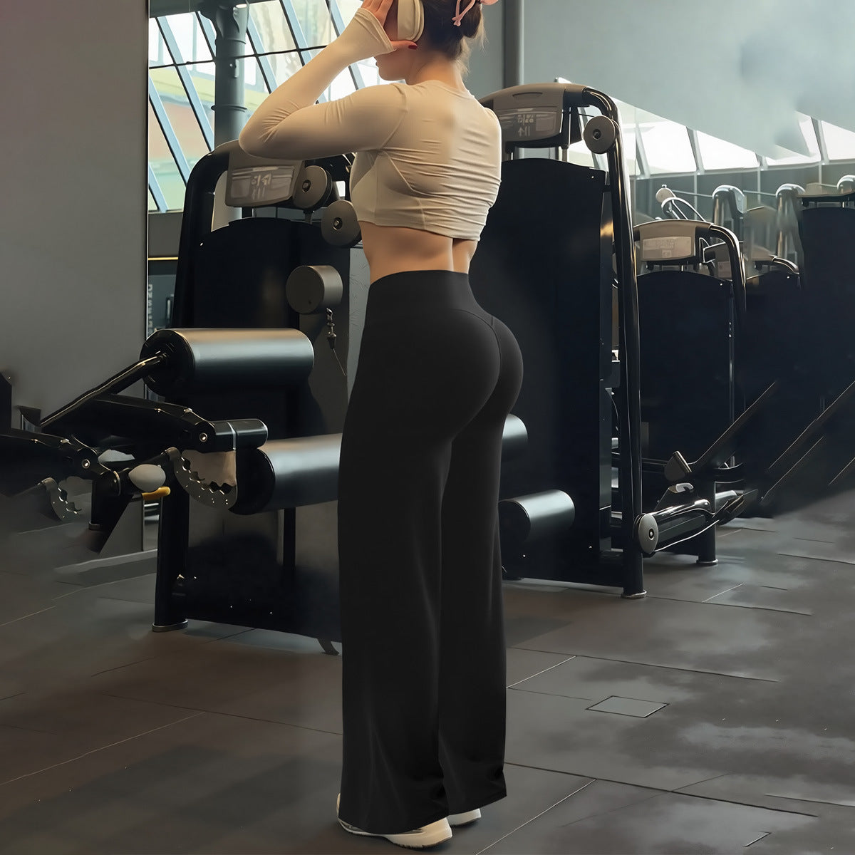New High-waisted Slim-fit Wide-leg Butt-lifting Pants