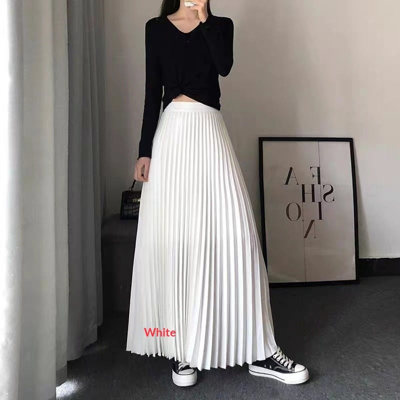 Womens Pleated Maxi Skirt Early Spring New Arrival