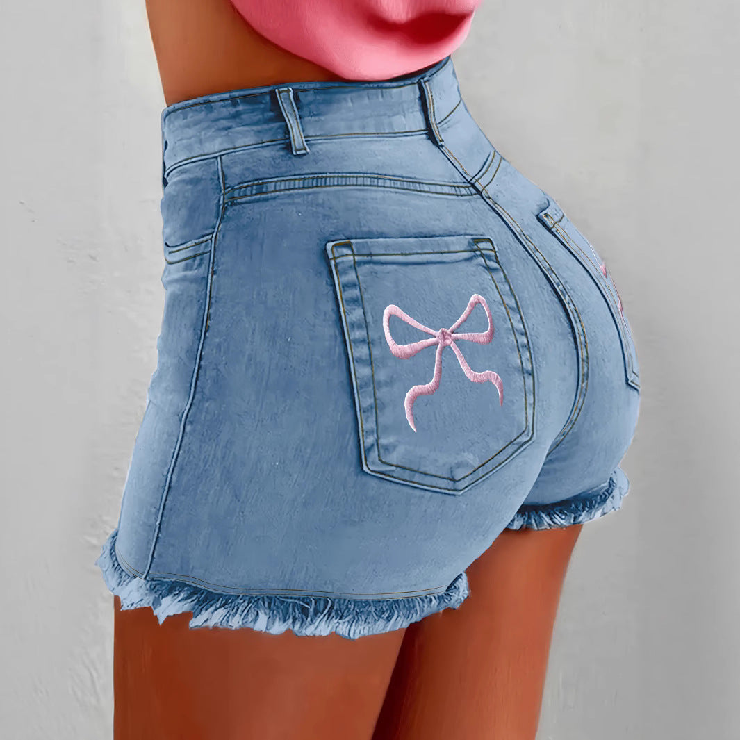 Bow Denim Shorts