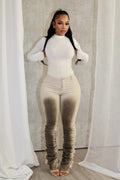 Fashionable Sexy Slim-fit Distressed Retro-style Stacked Pants