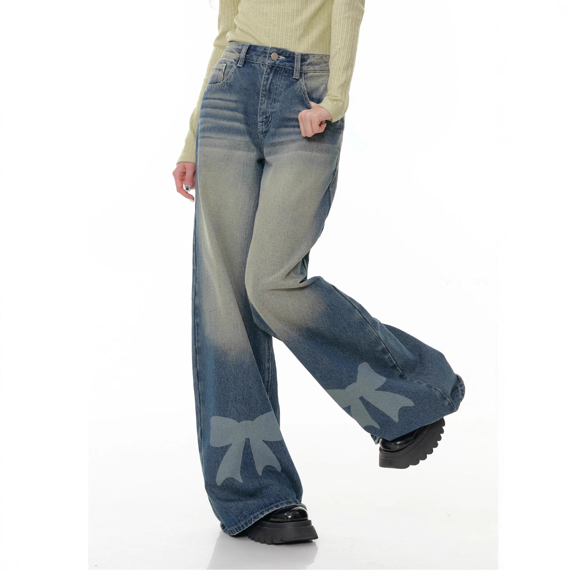 High Waist Straight Jeans