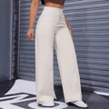Solid-color High-waisted Chic Casual Pants
