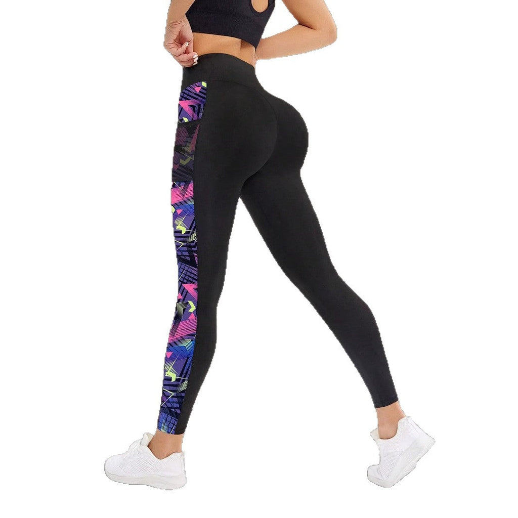 Pocket-style Flared Yoga High-waist Stretch Slimming Pants