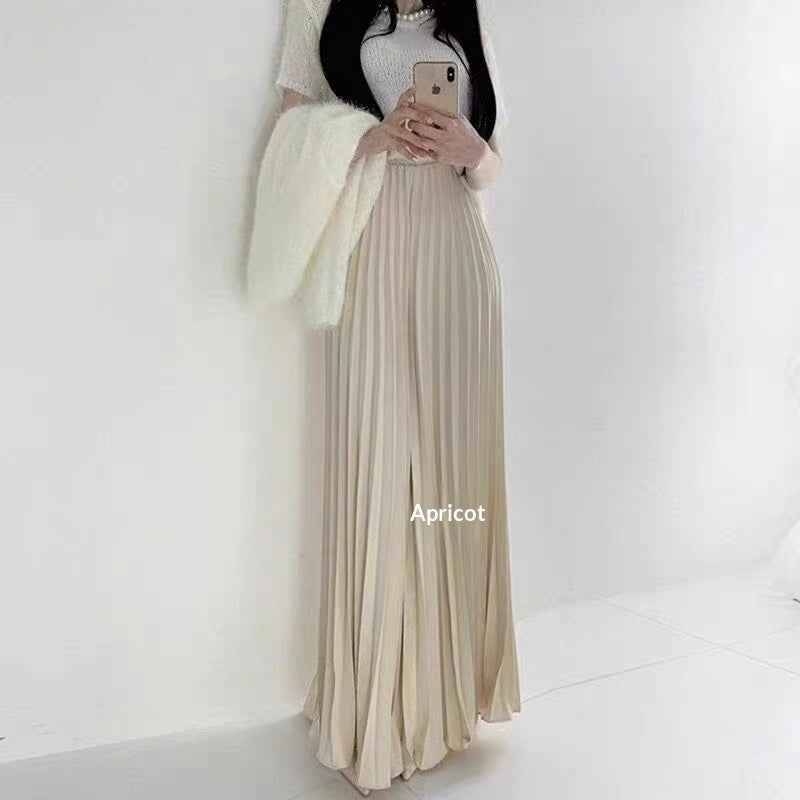 Womens Pleated Maxi Skirt Early Spring New Arrival