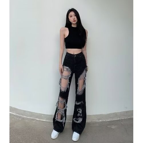 Wide Leg Denim Pants