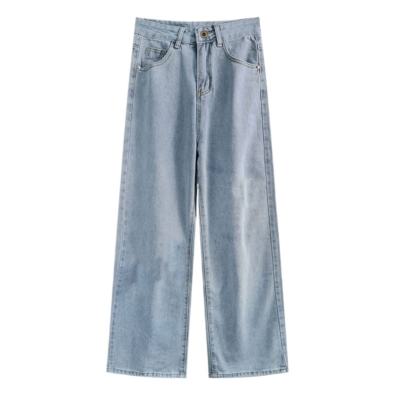 High Waisted Straight Leg Floor Length Pants