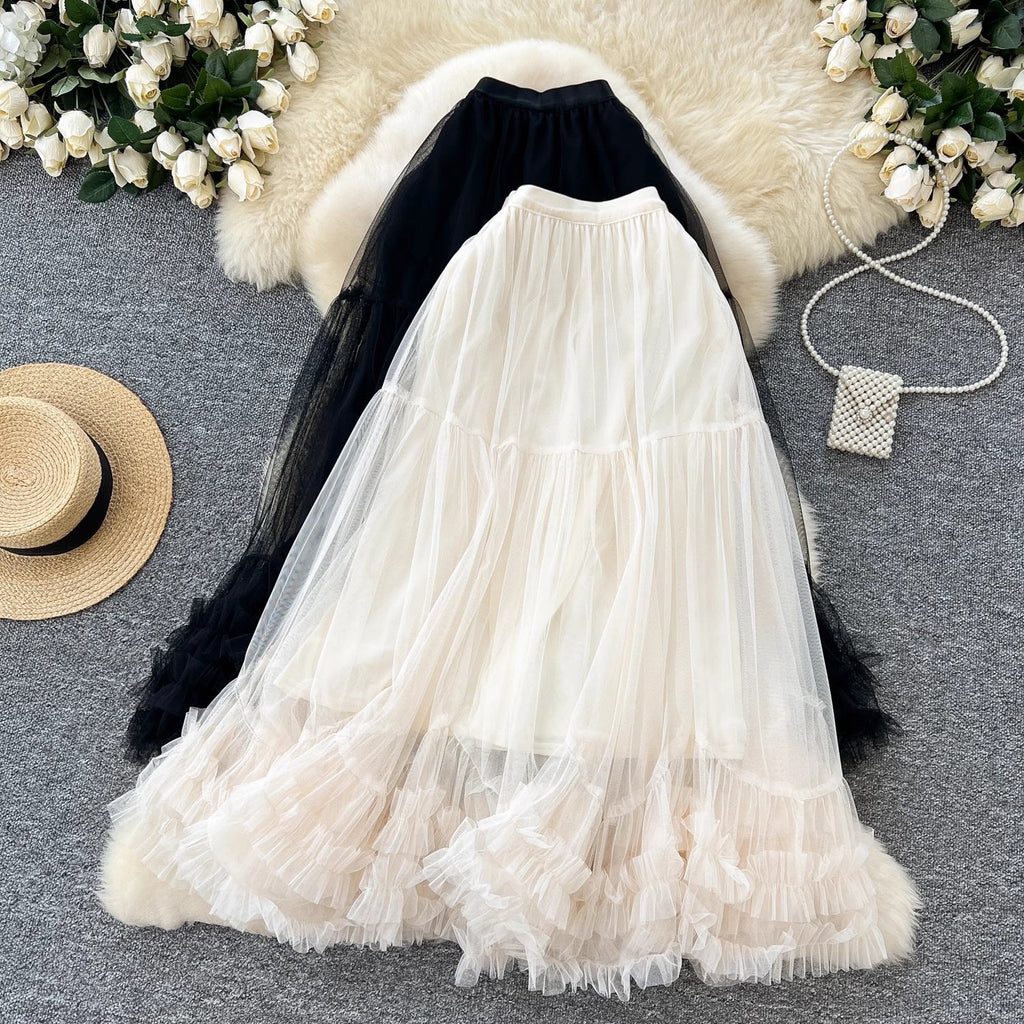 Fairy-like Tulle Skirt In A Soft Niche Winter Style
