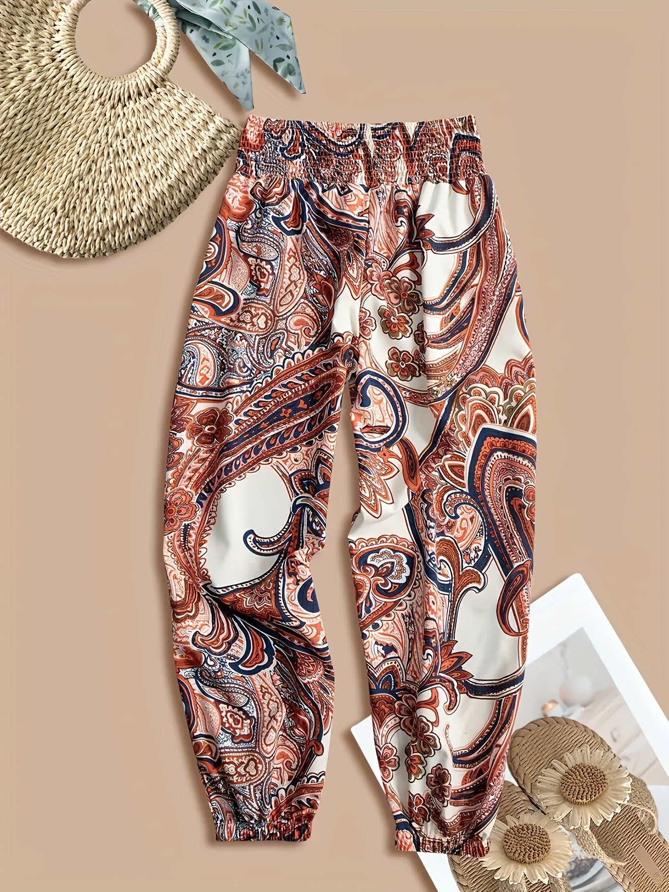 American-style Leopard-print Wide-leg Pants Relaxed