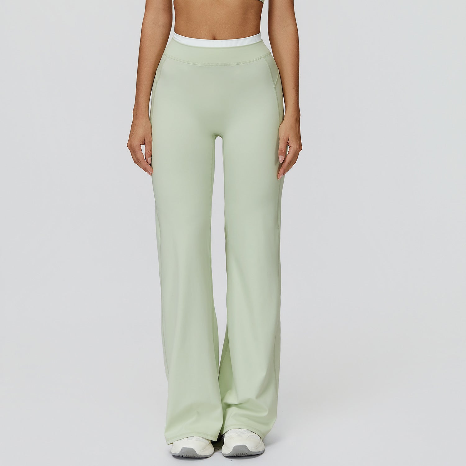 Fake Two-piece Thread High Waist Casual Exercise Workout Pants