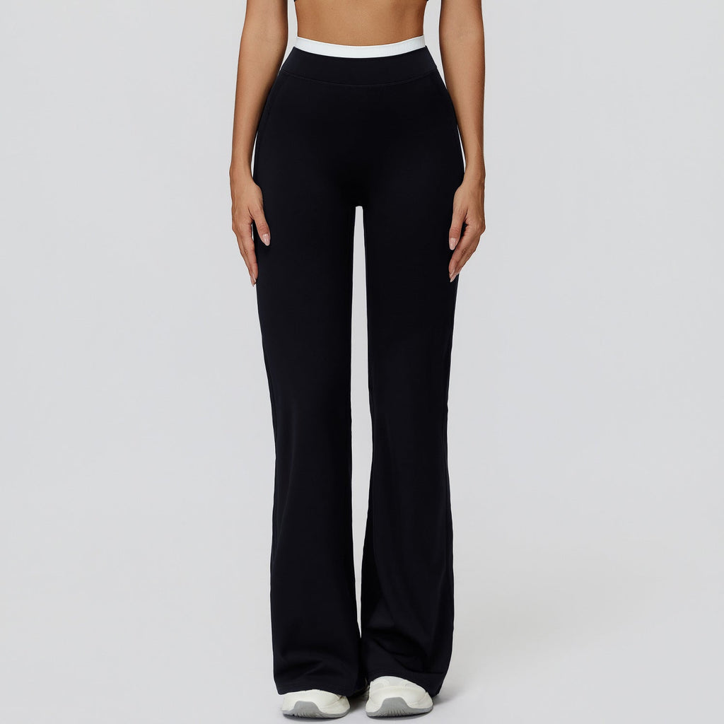 Fake Two-piece Thread High Waist Casual Exercise Workout Pants
