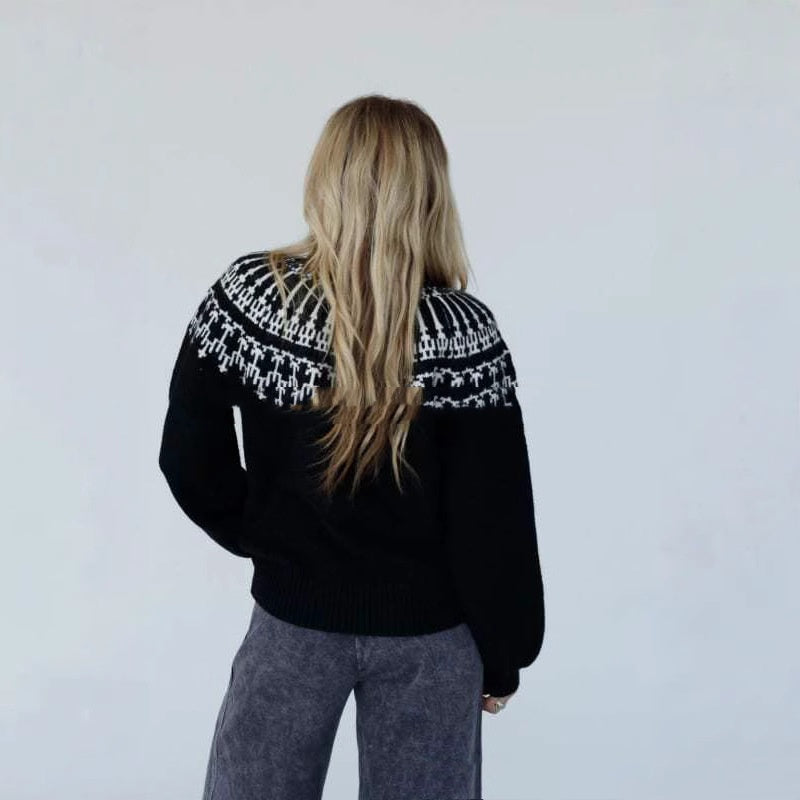 Thicken Christmas Long-Sleeve Knit Sweater Fashionable Womens Pullover