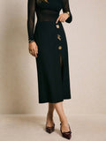 Womens Hip-hugging Skirt With A Slit Design