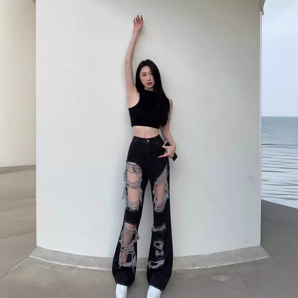 Wide Leg Denim Pants