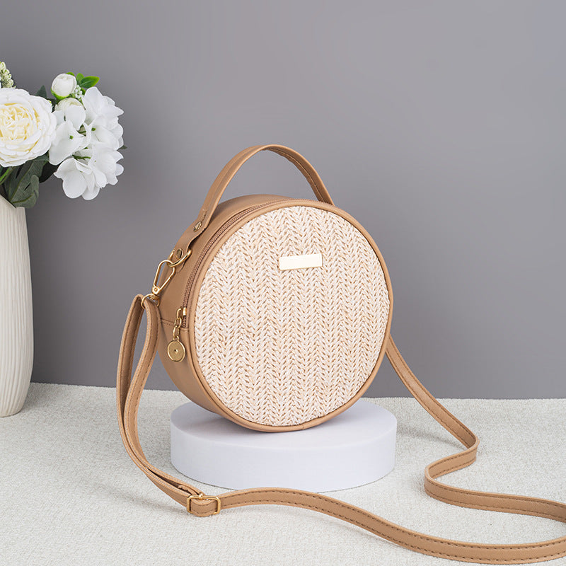 Cute And Minimalist Straw Bag Womens Woven Round Bag