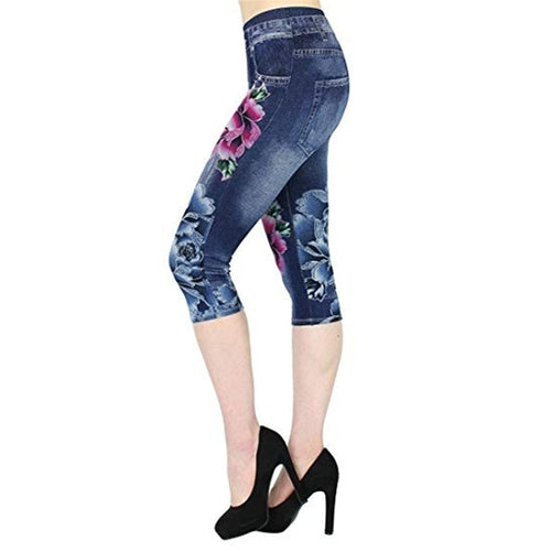 Cropped Denim Leggings