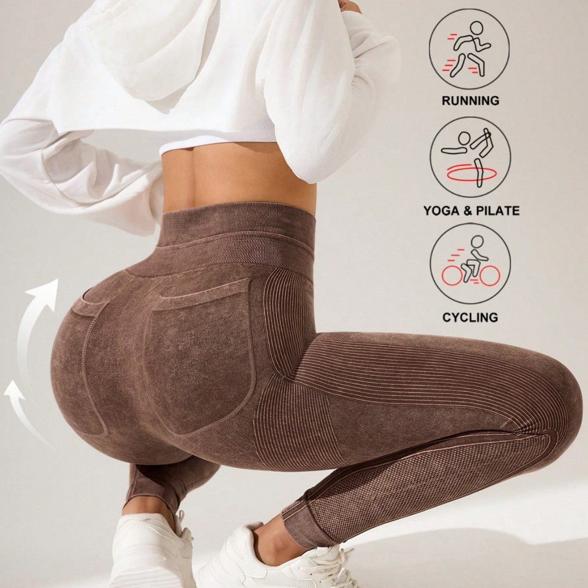 Athletic Outdoor Pocket Leggings For Fitness And Yoga