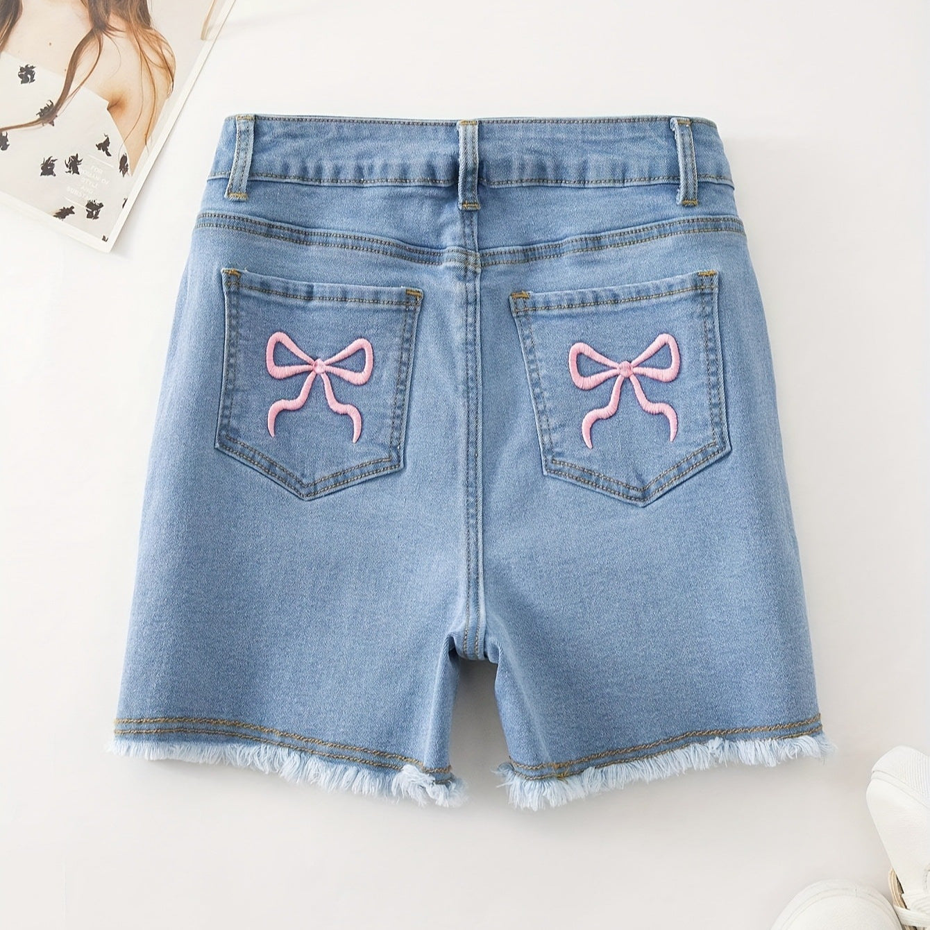 Bow Denim Shorts