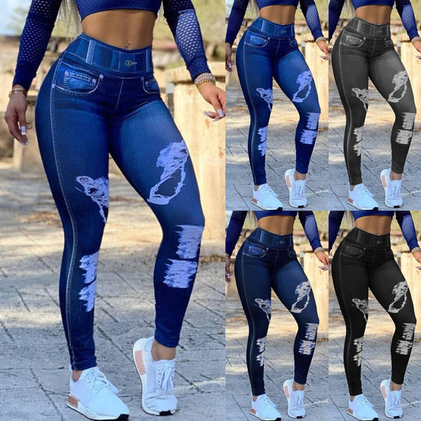 High Waist Denim Leggings