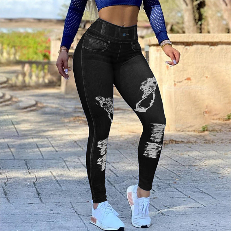 High Waist Denim Leggings