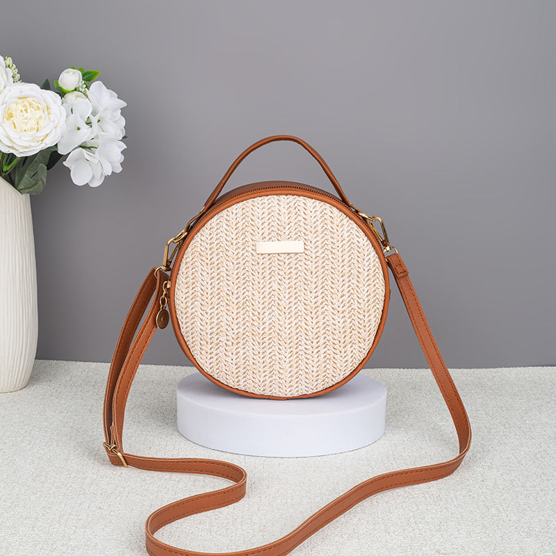 Cute And Minimalist Straw Bag Womens Woven Round Bag