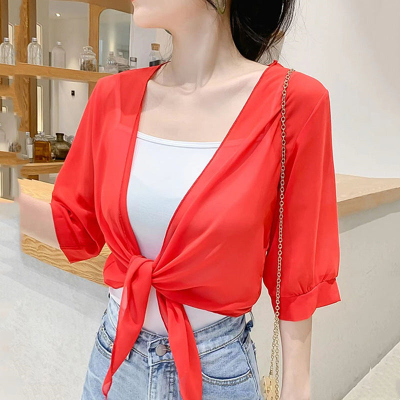 New Versatile Summer Thin Short Shawl Summer Coat Sun Protection Clothing
