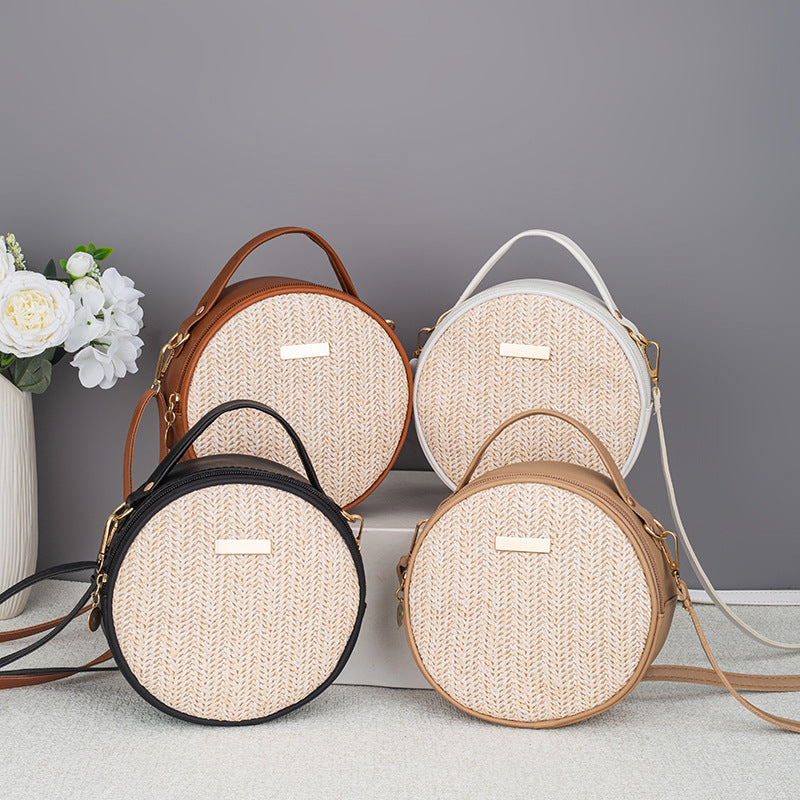 Cute And Minimalist Straw Bag Womens Woven Round Bag