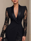 V-neck Lace Bodycon Sheath Dress For Women